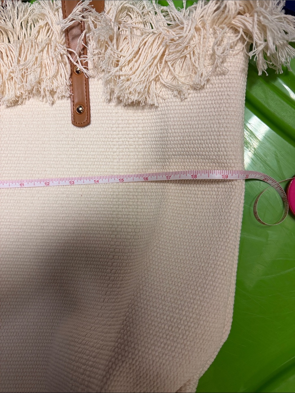 Prada Cream Tote with Fringe Accents - Picture 10 of 13
